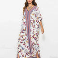 Cotton Rayon Floral Print Maxi Boho Cover up