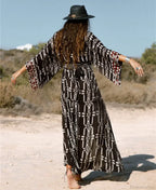 Cotton Rayon Kimono Boho Bikini Cover up Long Sleeve