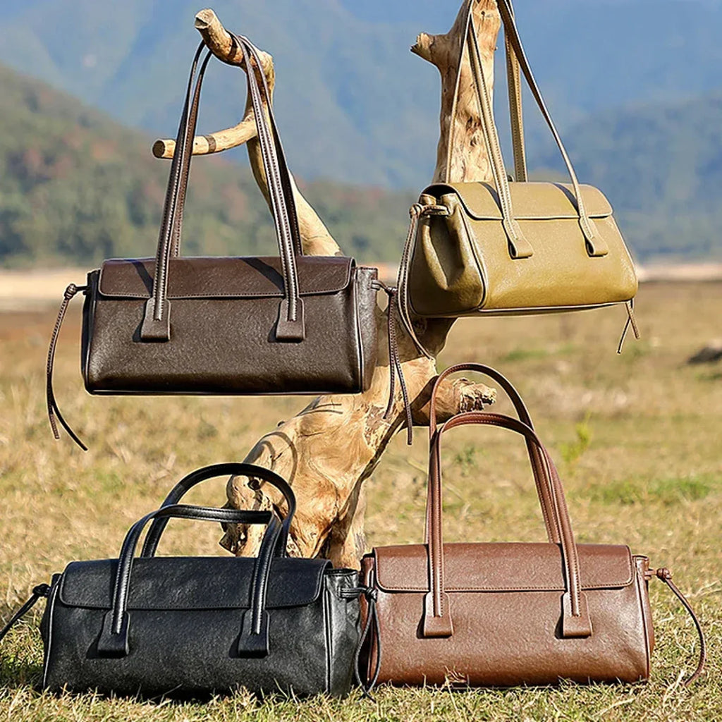 Cow Genuine Leather Luxury Satchel Shoulder Bag