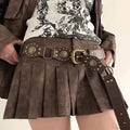 Cowboy Dark Metal Antique PU Leather Belt