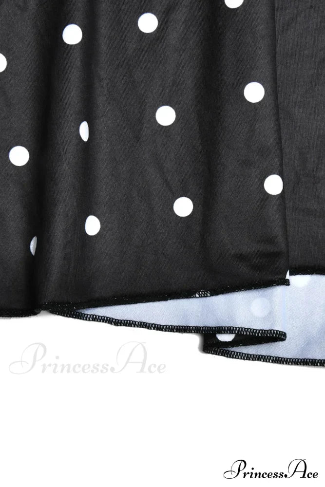 Cowl Neck Slit Dress with Polka Dots