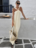 Off-white Halter Long Dress