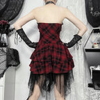Crimson Folded Tied-up Tiny Gown