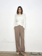 Criss Cross Back Trendy Buttoned Long Sleeve Shirt