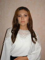 Crochet Embroidery Lace Sexy White Shirt Blouse