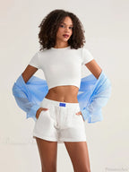 Crochet HolLow Wide Leg Short