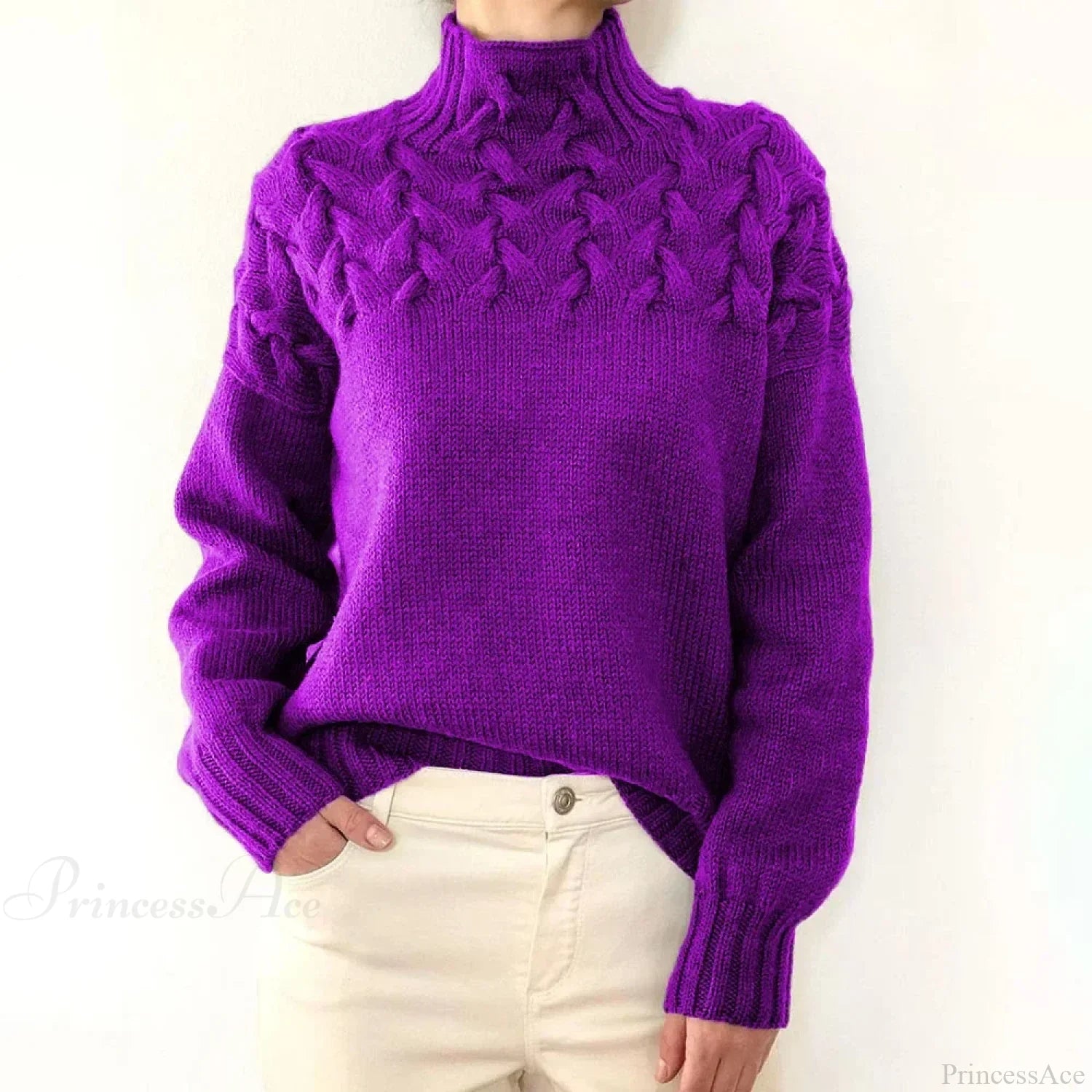 Crochet & Knitted Thick Pink Sweater