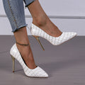 Crocodile-Effect Sexy Pattern Stiletto High HeelsFashion Pointy Party Casual Women Shoes High Heel