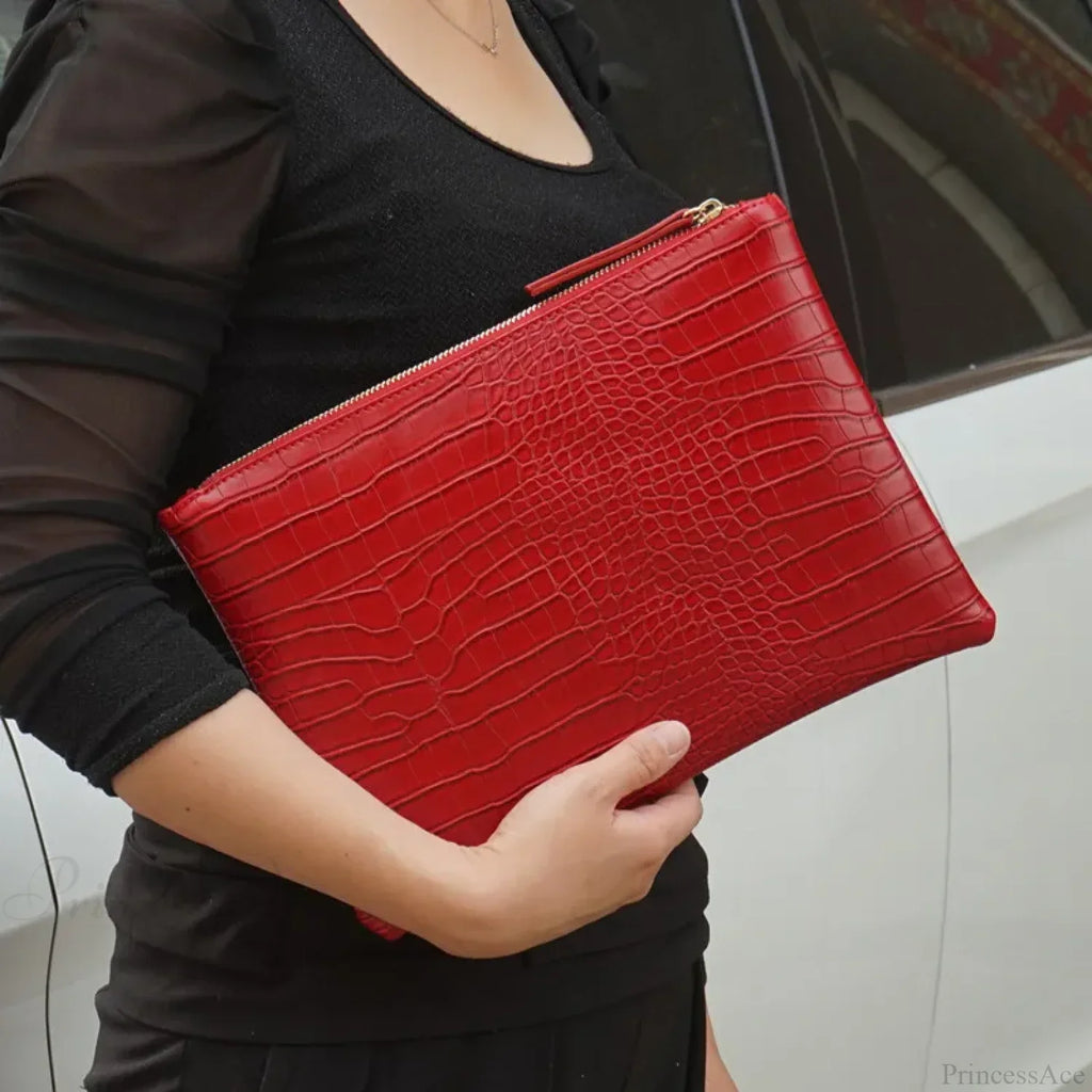 Crocodile Pattern Large Evening Wristlet
