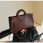 Crocodile Pattern PU Leather Crossbody Handbag