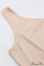 Crop Khaki One Tie Shoulder Side Top