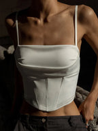 Cropped Sequin Graceful Halter Corset Top