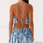 Cross-Strap Backless Crop Top