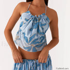 Cross-Strap Backless Crop Top