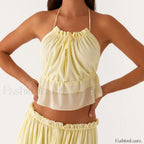 Cross-Strap Backless Crop Top