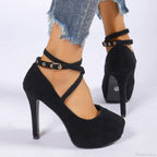 Cross-Tied Ankle Strap Wedding Platform Dress High Heels Zapatos De Mujer High Heel