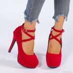 Cross-Tied Ankle Strap Wedding Platform Dress High Heels Zapatos De Mujer High Heel