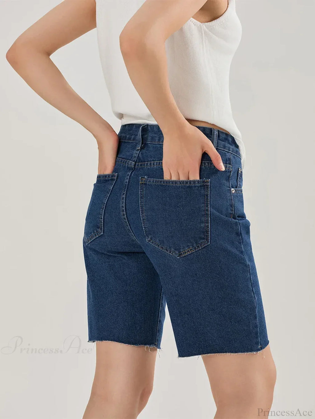 Crossover Asymmetrical Denim Short