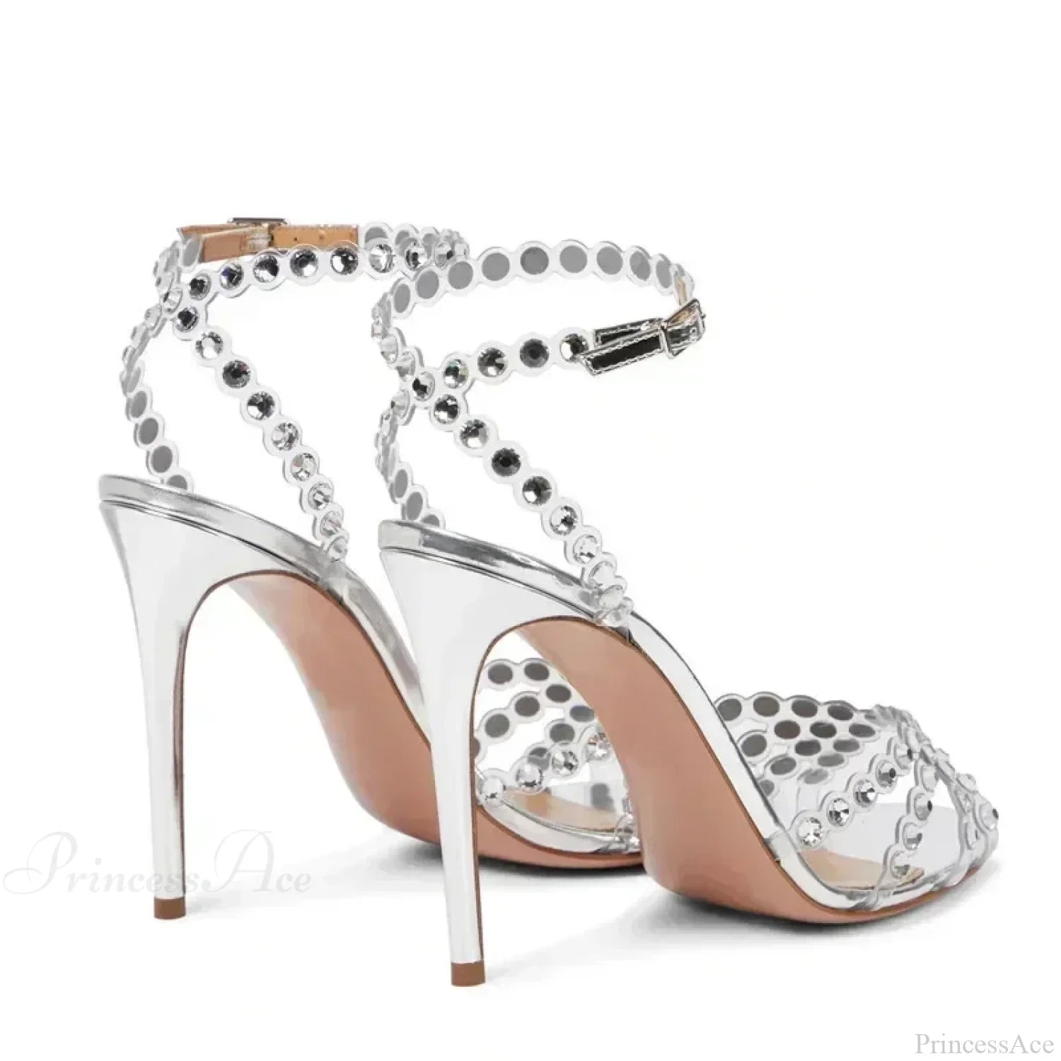 Crystal Luxury Designer Thin Transparent Sexy Summer Rhinestone Fish Mouth High Heel