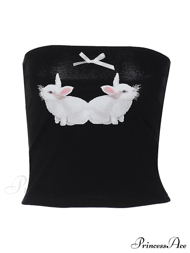 Cute Bow Tie Embellished Ribbed Trim Sophisticated Sleeveless Crop Top - Hot Pink