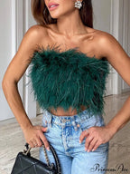 Cute Stylish Fuzzy Crop Top