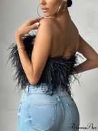 Cute Stylish Fuzzy Crop Top