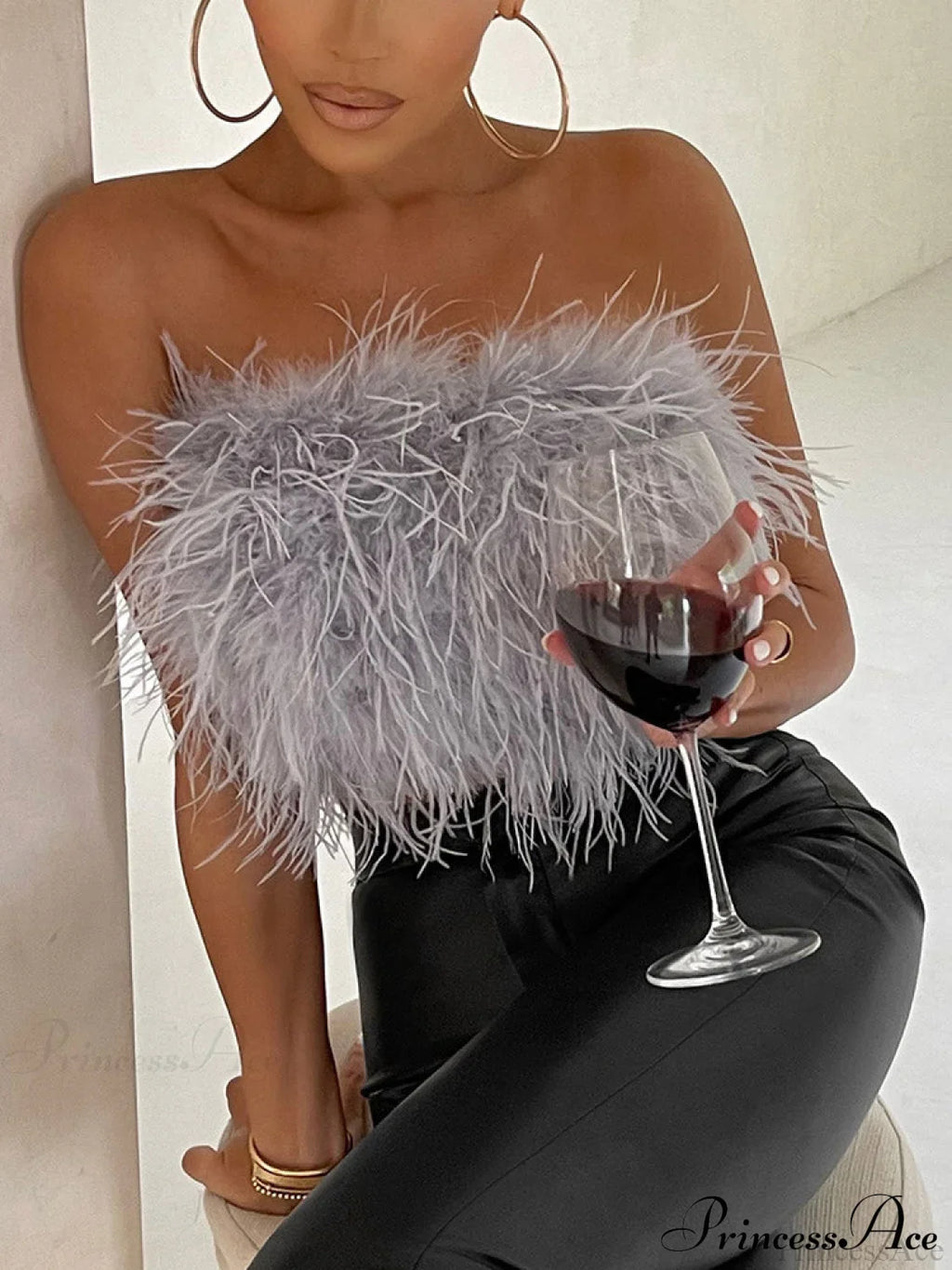Cute Stylish Fuzzy Crop Top