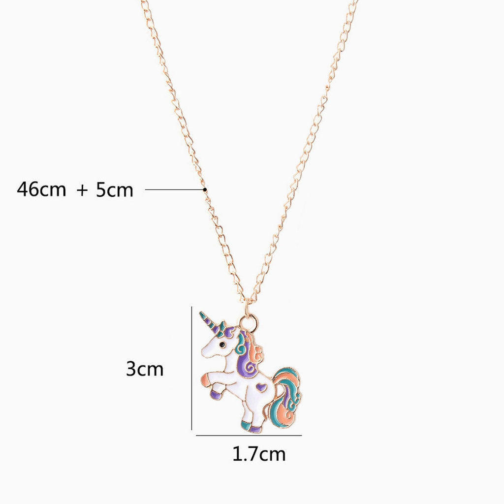 Fly Back Childhood Unicorn Pendant Necklace - Gold Plated