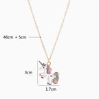 Fly Back Childhood Unicorn Pendant Necklace - Gold Plated