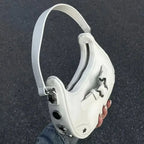 Cute White Star Leather Shoulder Tote Bag