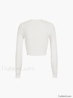 Cutout Split Beads Detail Ribbed Knit Top