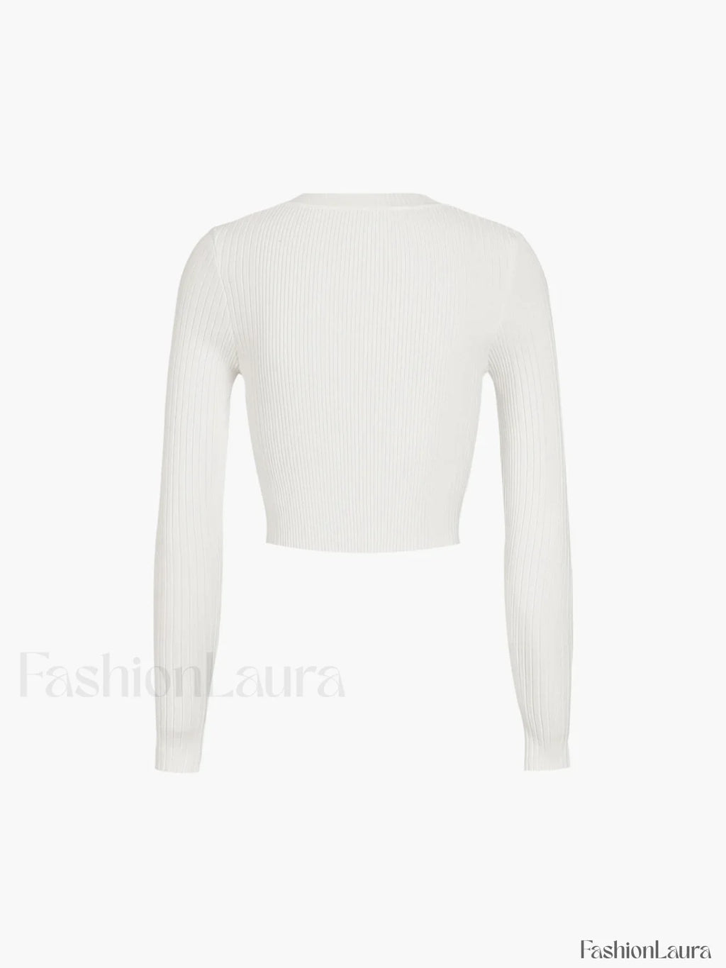 Cutout Split Beads Detail Ribbed Knit Top
