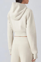 Cropped Fleece Workout Jacket