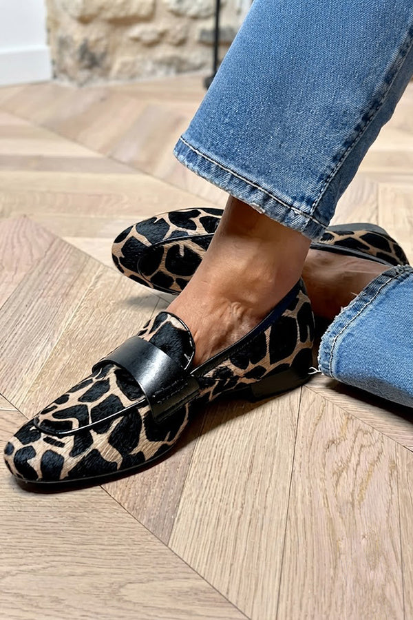 Leopard Print Low-cut Loafers