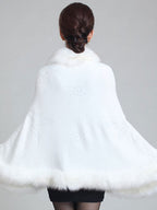 Women's Poncho Knitwear Oversized Faux Fur Coat Spring Outerwear
