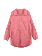 Solid Color Versatile Loose Long Sleeve Blouse