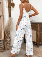 Floral Print Spaghetti Strap Casual Jumpsuit
