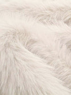 White Faux Fur Midi Coat Notched Lapel Winter Eco-friendly Long Jacket For Women 2026