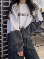 Smudge Overlap Letter Print Sweatshirt