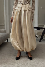 Aurelia Metallic Satin Jogger Pants
