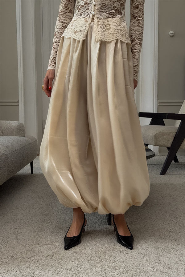 Aurelia Metallic Satin Jogger Pants
