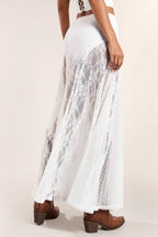 Low Waist Lace Trim Bodycon Pencil Skirt