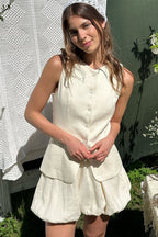 Sweet Bud Hem Vest Tank Mini Skirt Set