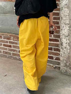Contrast Color Stripe Patchwork Wide Leg Pants