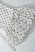 White One Shoulder Choker Neck Polka Dot Bubble Hem Mini Dress