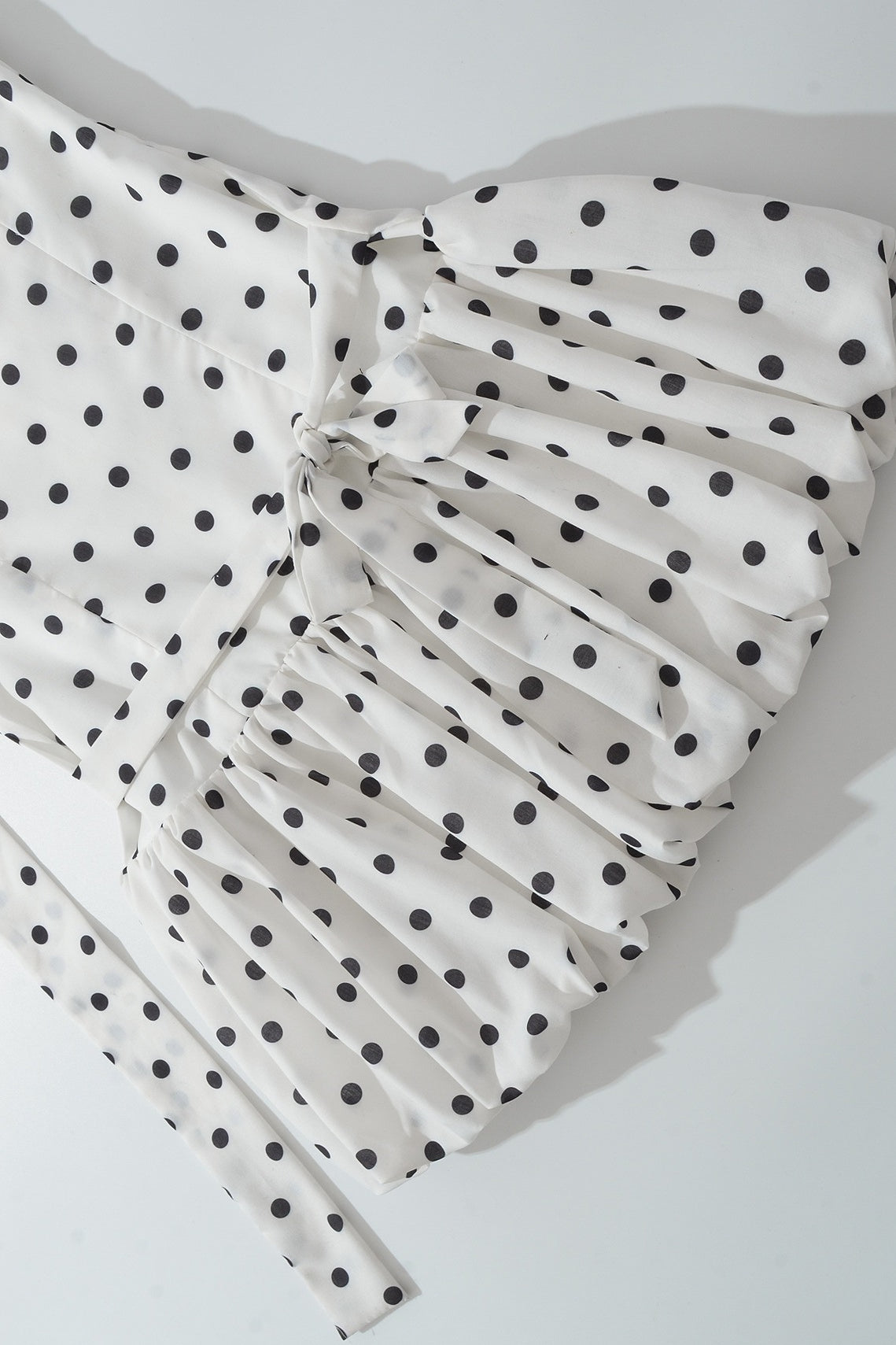White One Shoulder Choker Neck Polka Dot Bubble Hem Mini Dress