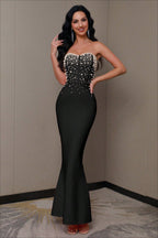Strapless Pearl Bandage Party Dress
