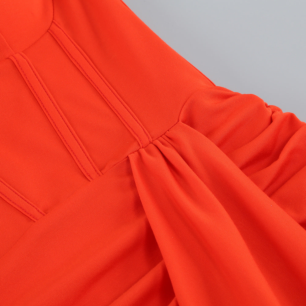 Draped Bustier Maxi Dress with Split