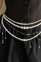Exquisite Multi-layer Pearl Beaded Tassel Waist Necklace