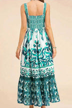Ethnic Print Flowy Maxi Boho Dress